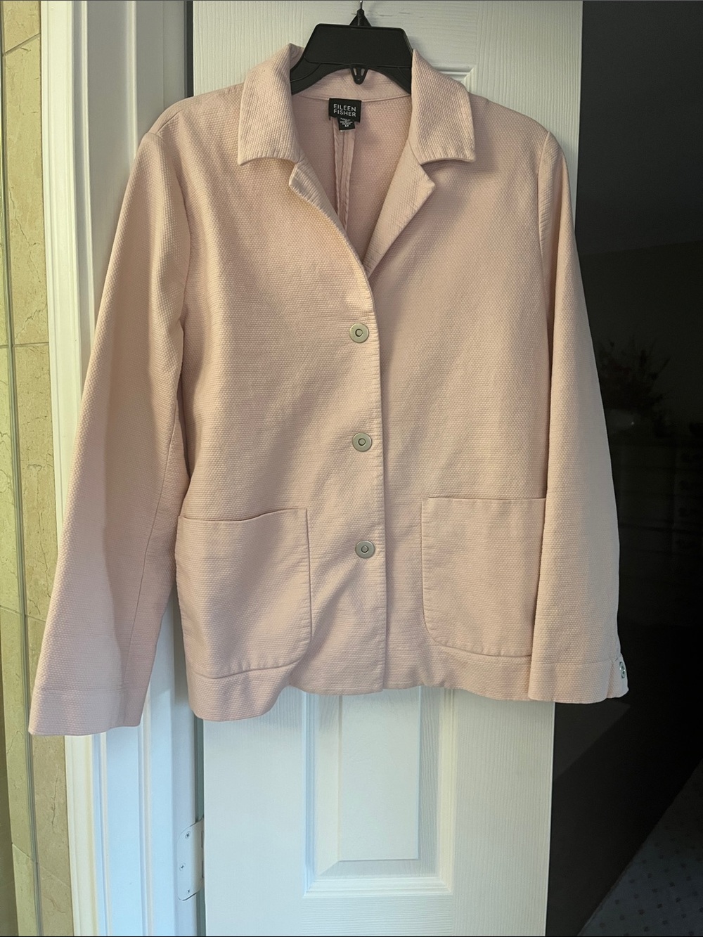 EILEEN FISHER Soft Pink Button-Front Jacket